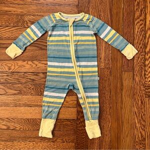 Little Sleepies Blue and Yellow Striped Footie